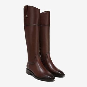 SAM EDELMAN $250 Women Drina Brown Leather Tall Riding Boots Shoes Size 5.5M NWT